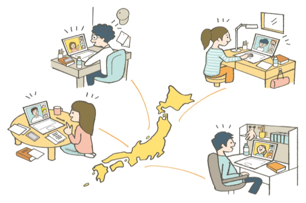 日本中でオンライン授業